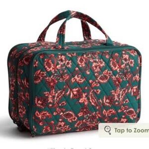 Vera Bradley Teal and Red Floral Cosmetic Bag